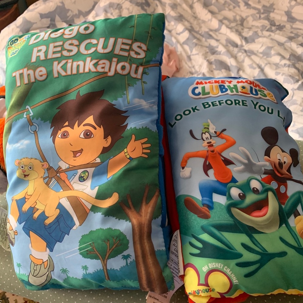 Mickey Mouse and Diego story books pillow